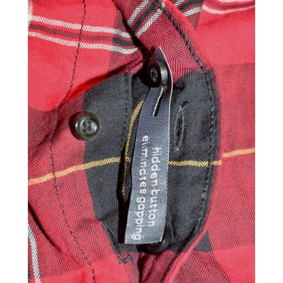 NWT St. John's Bay Ladies Red Plaid Button Front Classic Shirt Top Size 0X - Picture 8 of 11